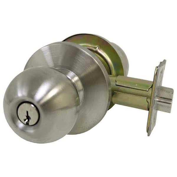 Tell Grade 2 Cylindrical Lock, Classroom, Knob, Satin Stainless Steel, 2-3/4 Inch Backset, Conventional K2070-32D